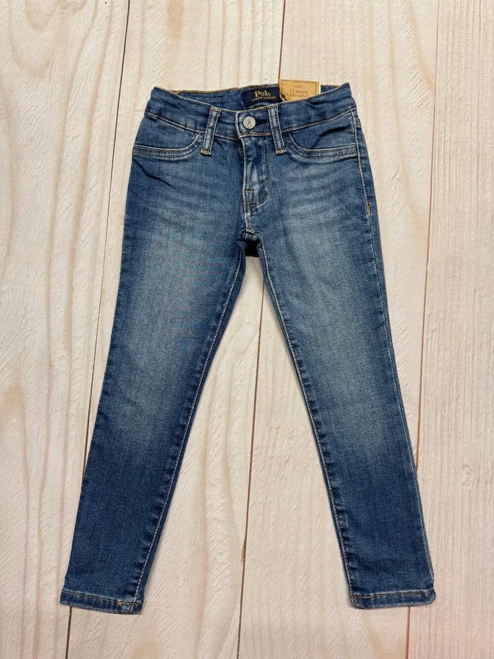 NWT Polo Ralph Lauren Girls Size 4/4T Aubrie Denim Legging Skinny fit Stretch